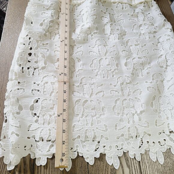See By Chloe Shirt Dress XS Cream White Jersey Knit Lace Drawstring Long Sleeve - Picture 11 of 11